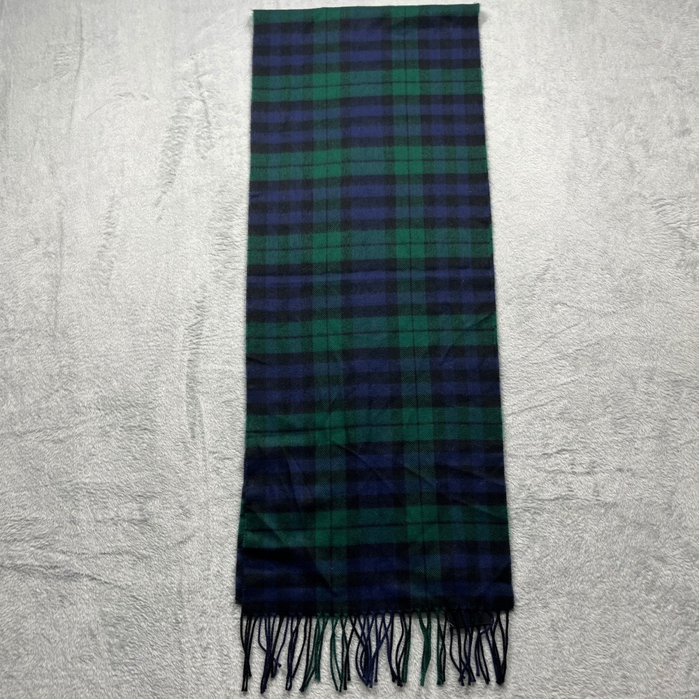 David & Young Ivy Crew Modern Fit Scarf Green Plaid Softer Than Cashmere NWT